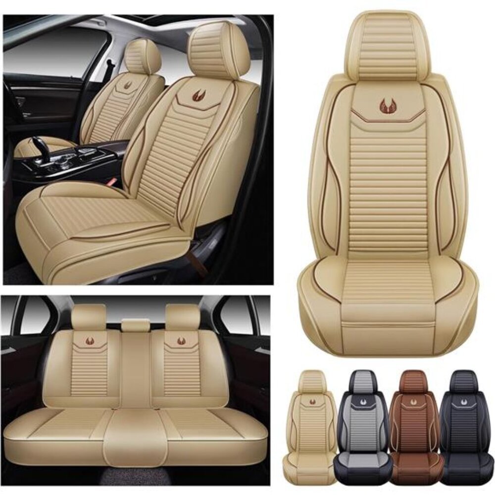 Car Seat Covers Premium Waterproof FauxLeather Cushion Universal Accessories Fit
